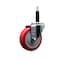 Service Caster 4'' Red Poly Wheel Swivel 3/4'' Expanding Stem Caster SCC-EX20S414-PPUB-RED-34 - alternate 1